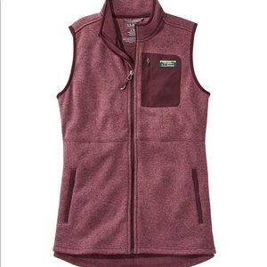 L.L Bean Sweater warm fleece long line vest , XL